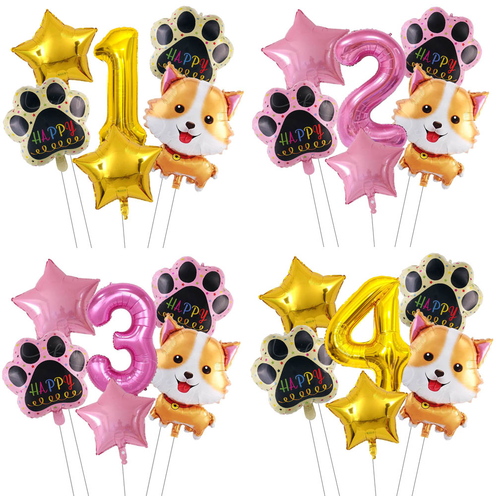 Pet Supplies Outlet - 6pcs Corgi Aluminum Foil Balloons Pet