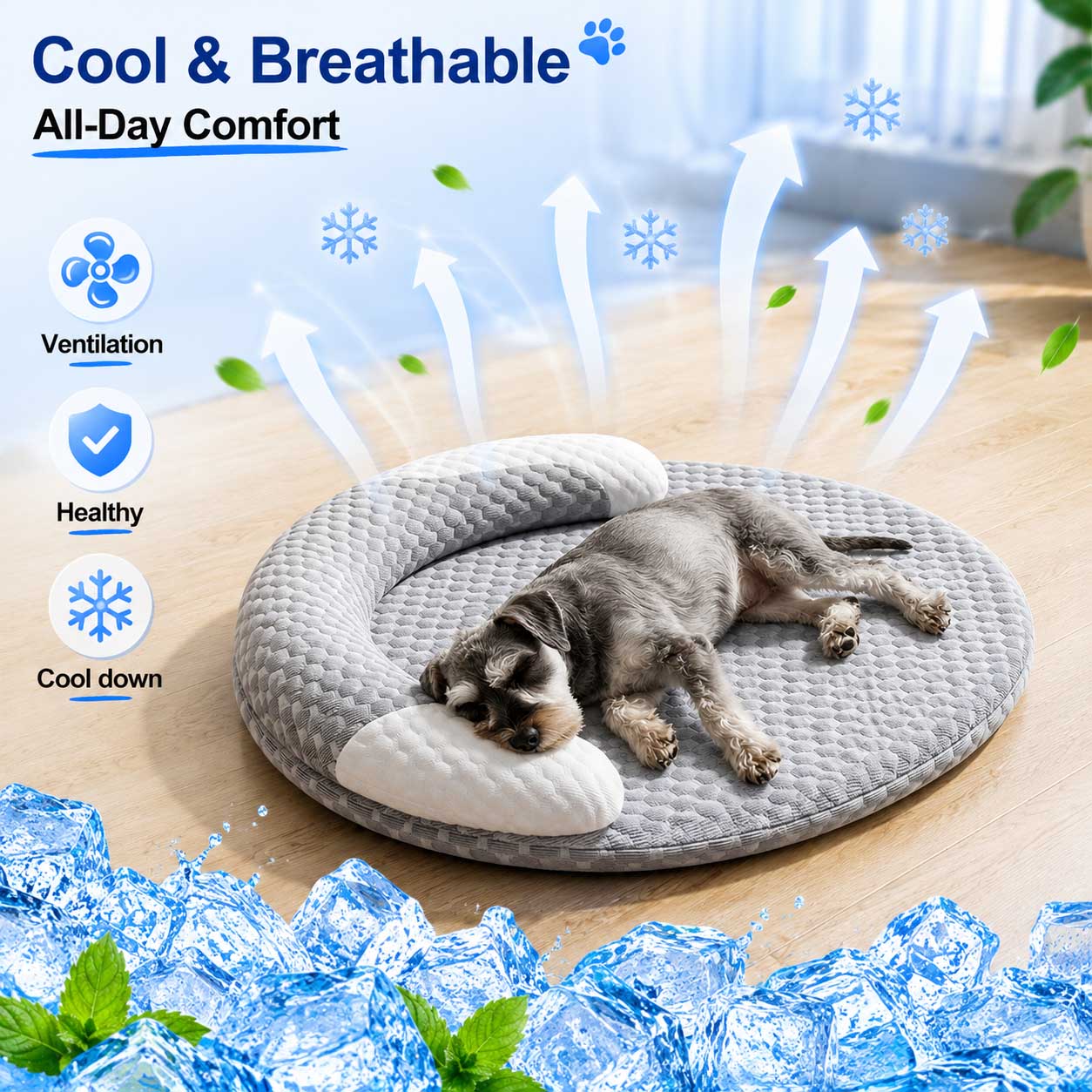 Dog Cooling Mat - Summer Ice Silk Cooling Dog Bed