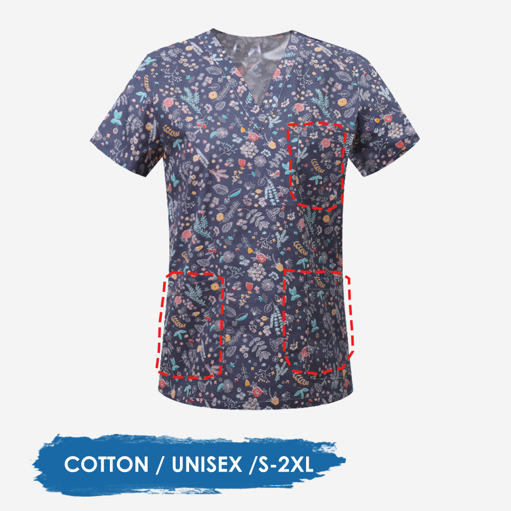 Flowers Scrubs Medical Uniform - Pet Supplies Jersey ulasan dan harga