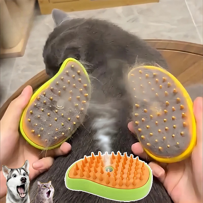 Cat Steam Brush Electric Spray - Pet Supplies Grooming Hours ulasan dan harga