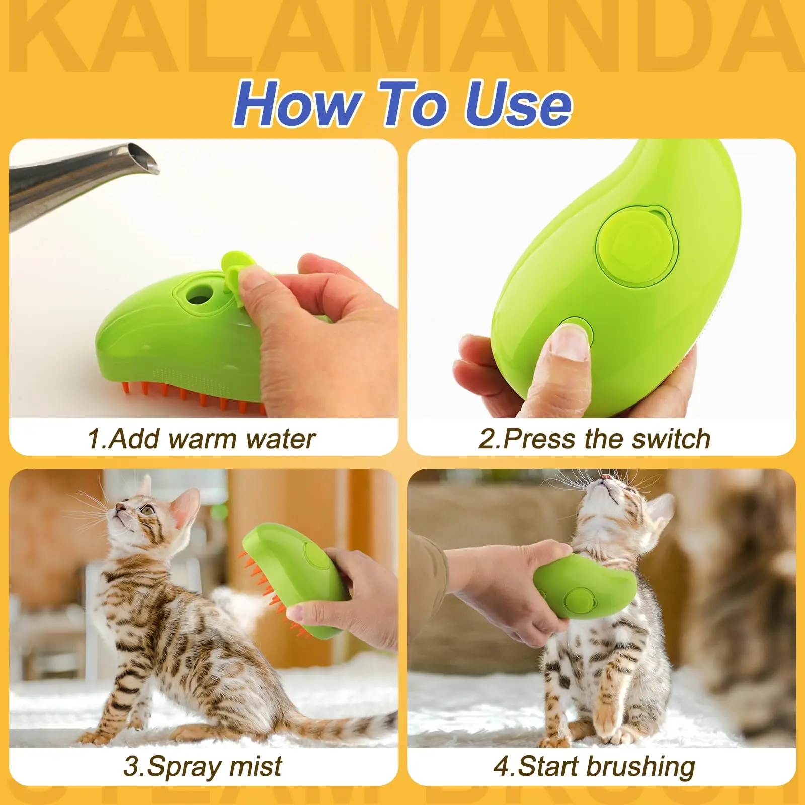 3-in-1 Steamy Brush for Pet Ca - Pet Supplies Grooming Hours ulasan dan harga
