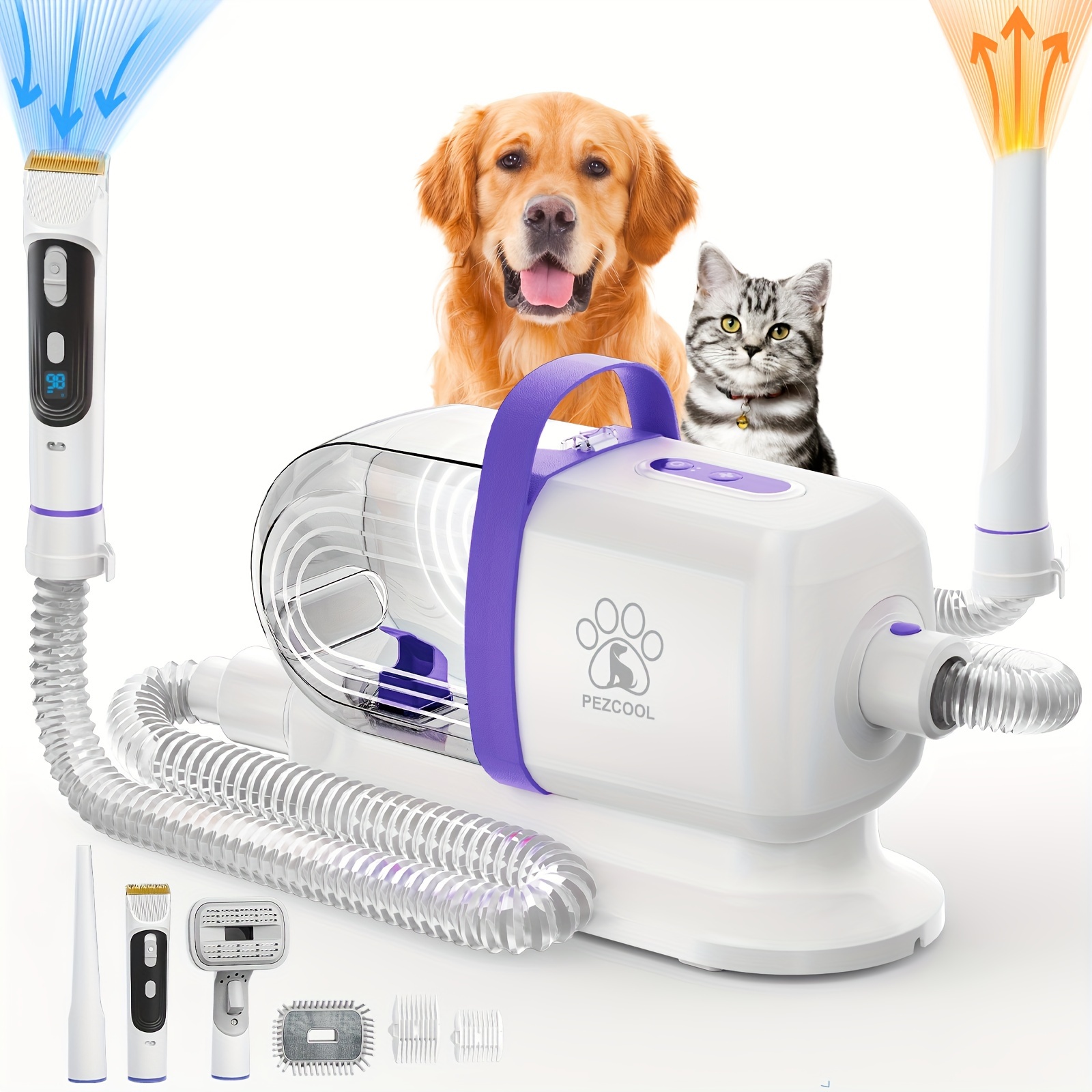 8-in-1 Dog Grooming Vacuum for - Pet Supplies Grooming Hours ulasan dan harga