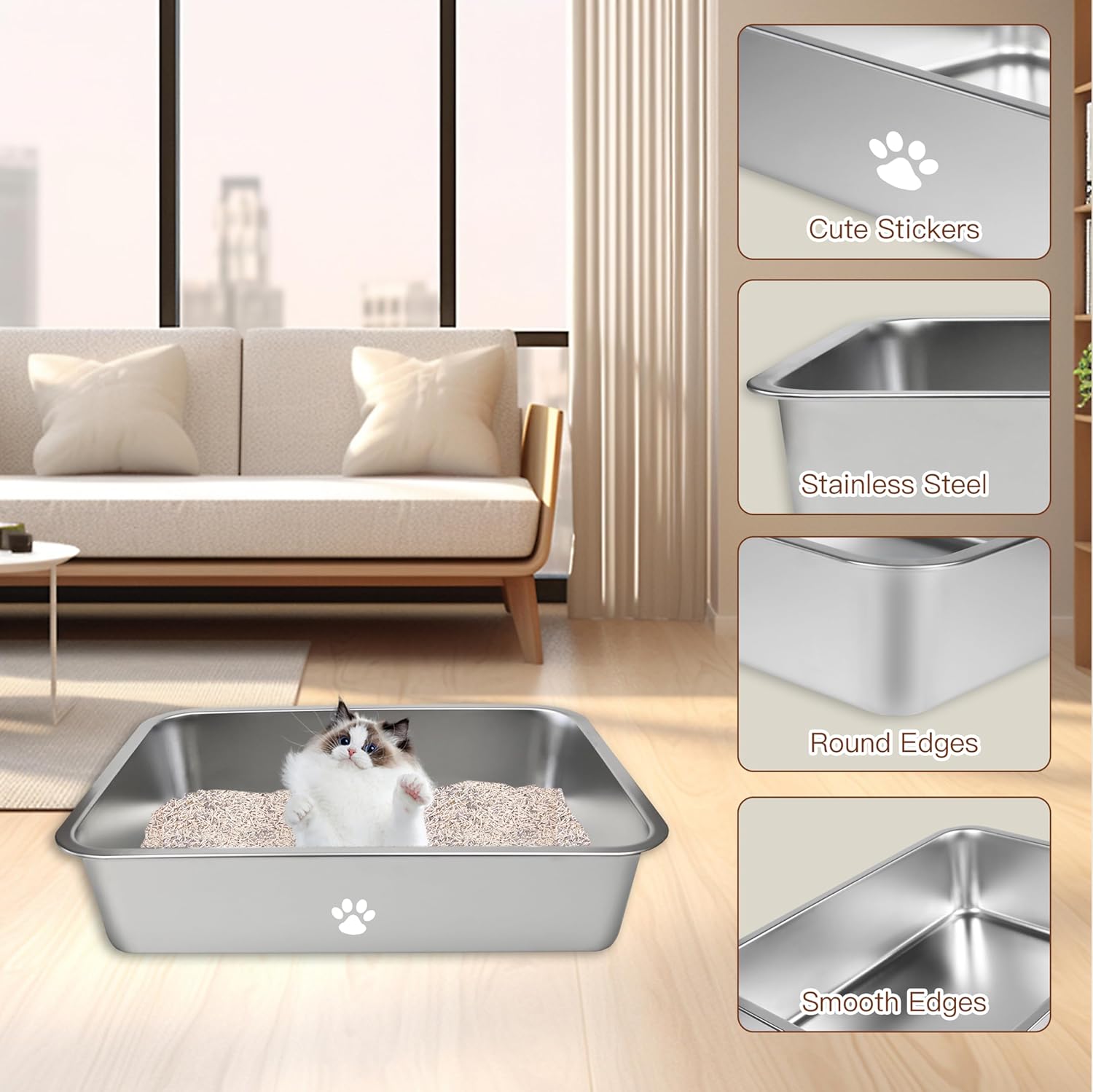 Stainless Steel Cat Litter Box - Pet X Supplies & Tack ulasan dan harga